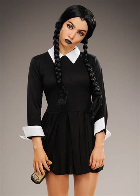 Womens Petite Halloween Wednesday Style Costume