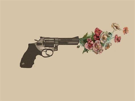 Gun Shooting Out Flowers Tattoo Idea Tatuagem Guns N Roses Wildflowers