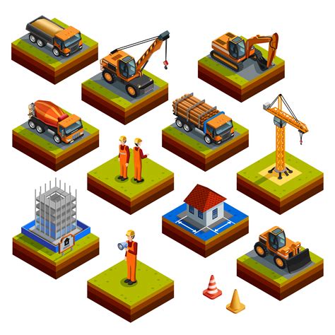 Construction Isometric Isolated Icons 478004 Vector Art At Vecteezy
