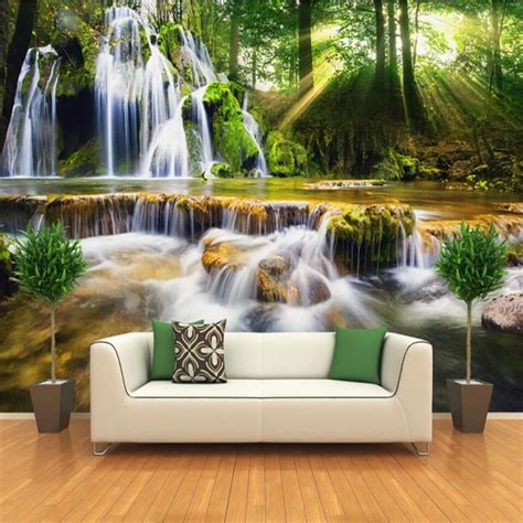 Beibehang Waterfalls Waterfalls Inter Oil Painting Television Sofa