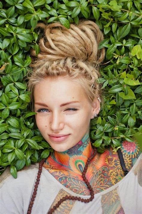 Beauty Dreadstop Girl Tattoos Dreads Girl Blonde Dreads