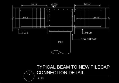 Typical Beam To New Pile Cap Connection Detail Drawing Autocad File Is