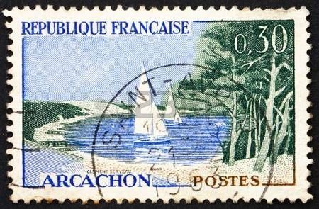 France Circa A Stamp Printed In The France Shows Beach And