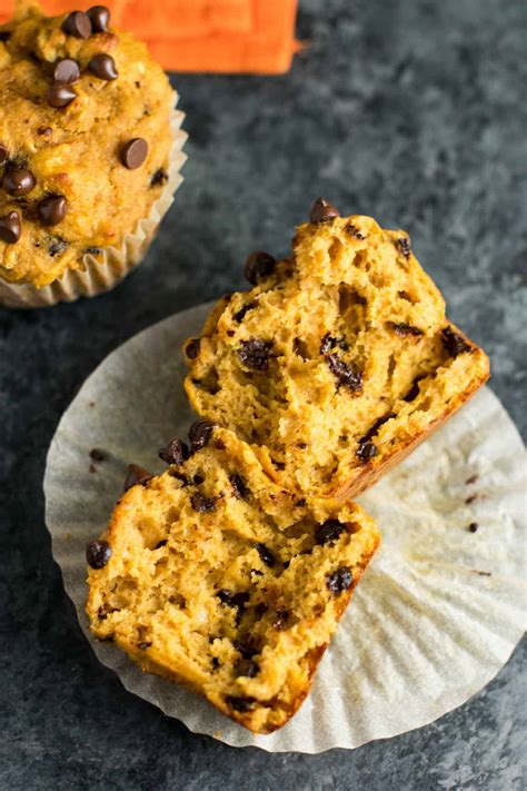 healthy pumpkin chocolate chip muffins recipe build your bite