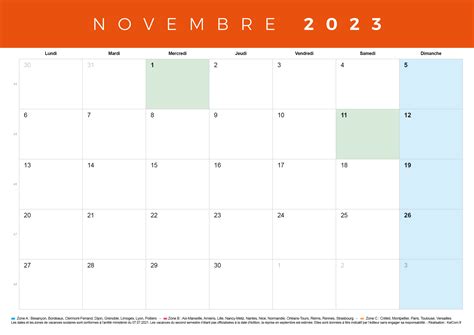 Novembre 2023 Calendrier Imprimable Calendrier Gratuit