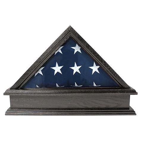 Jefferson Folded Flag Display Case And Pedestal For 3 X 5 Flag Black