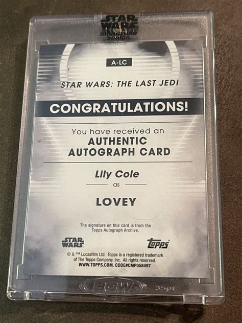 2022 Topps Star Wars Signature Series Lily Cole As Lovey Auto A Lc Ebay