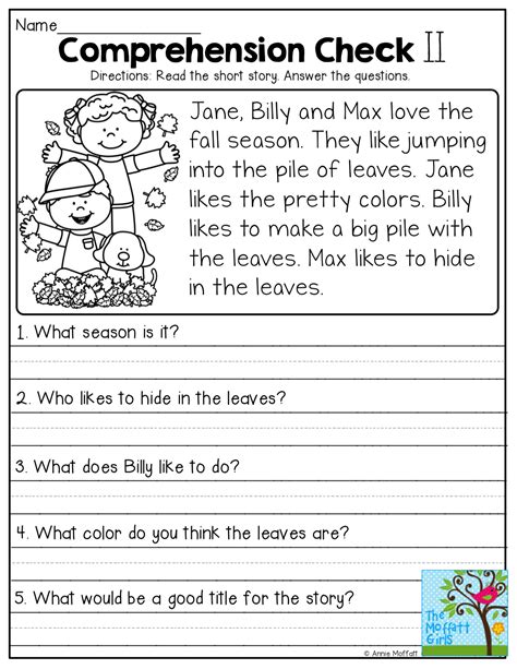 High quality maths worksheets for children ages 5 and 6. Comprehension Worksheets Year 1