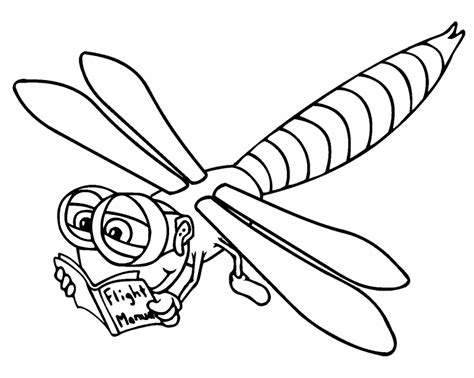 100% free insect coloring pages. Dragonfly coloring page - Coloring Pages 4 U