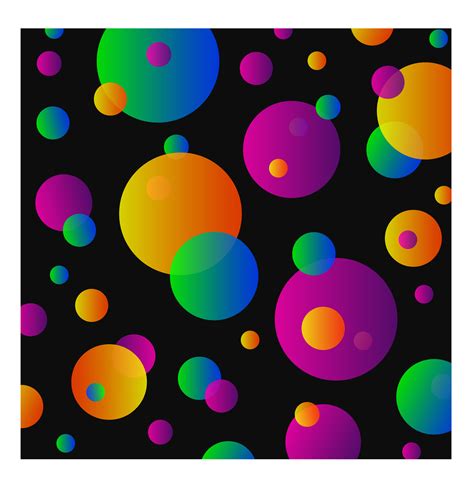 Colorful Circles Pattern On Black Free Clip Art