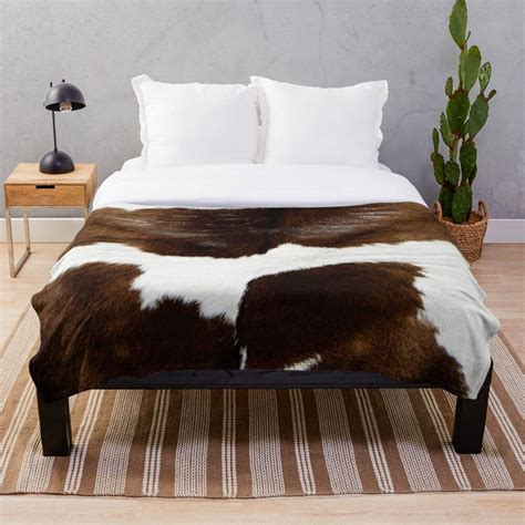 Rustic Ranch Cow Print Throw Blanket By Cadinera Cowhide Decor Cow Decor Throw Blanket
