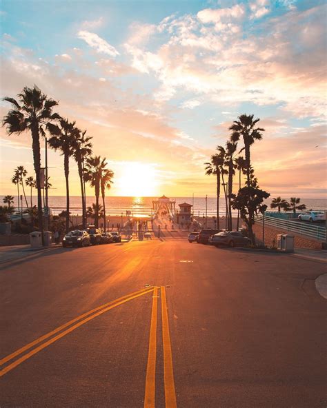California beach sunsets. | Manhattan beach california, Southern california beaches, California 