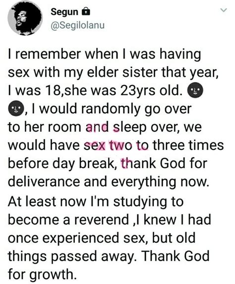 Man Shares How He Started Having Sex With His Sister 23 When He Was 18