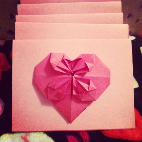 Cute Origami Heart Valentines Cards Valentine Heart Card Cute