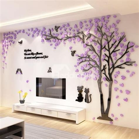 While some companies are content with simply printing conventional stickers and calling them wall decals. Lovely Creative Design Acrylic Beautiful Tree and Birds ...