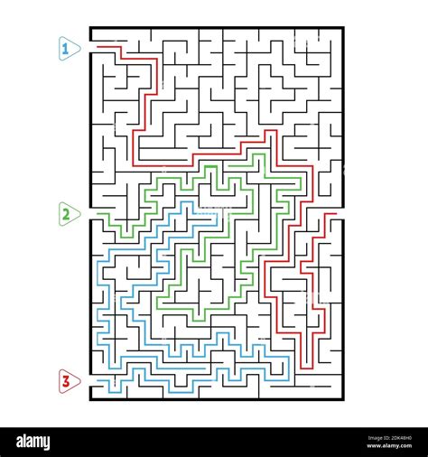 Abstract Rectangular Large Maze Game For Kids Puzzle For Children
