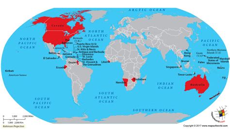 World Map Countries Using Dollar As Currency Answers