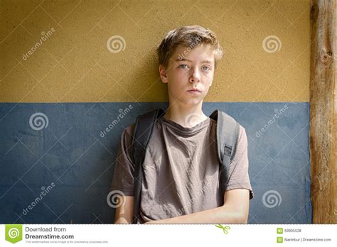 Sitting Sad Teenage Boy Stock Photo Image Of Cool Young