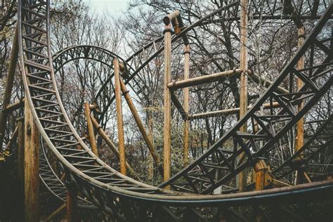 Abandoned Theme Park Roller Coaster Ride Stock Photo Image Of