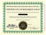 Certificate Of Rehabilitation Federal Images