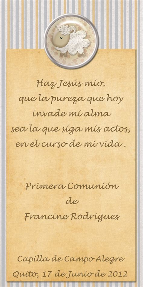 Tarjeta De Primera Comunión Y Bautismo 8 Cm X 13 Cm First Communion