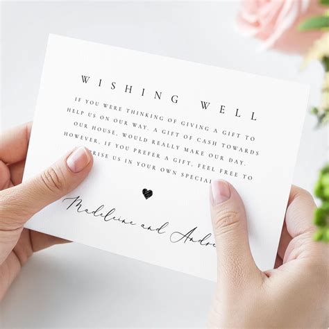 Modern Wishing Well Card Simple Modern Wedding T Request Etsy