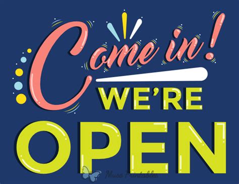 Printable Come In Were Open Sign