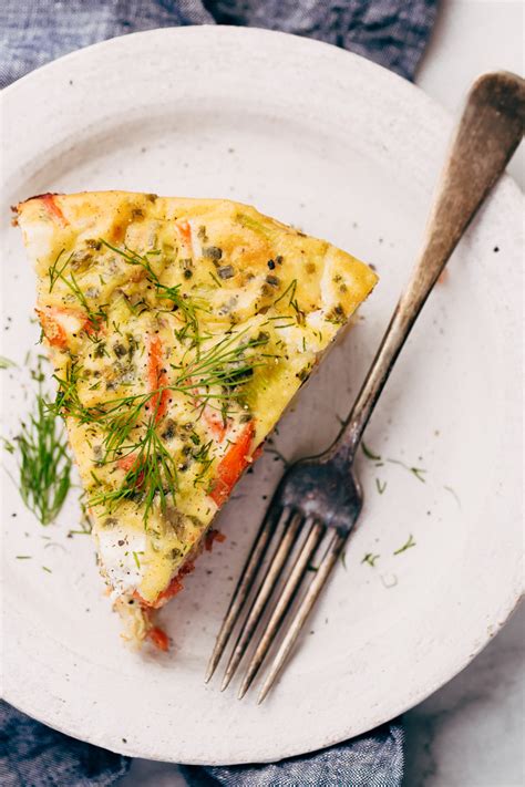 Tasty, quick and simple smoked salmon breakfast 1 piece thinly sliced smoked salmon 1 sandwich thin 1 smear cream cheese 1/2 thin slice of red onion. Smoked Salmon Breakfast Casserole Recipe | Little Spice Jar