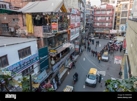 Hustle And Bustle In The Busy Streets Of Kathmandu Nepal As Locals