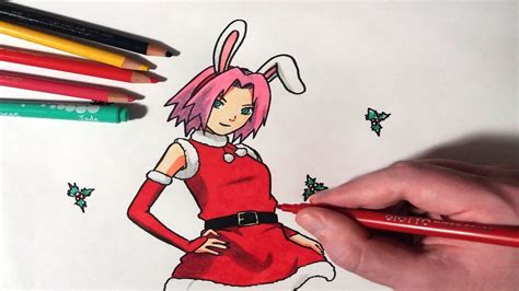 Drawing Sakura Haruno In Holiday Attire Naruto Youtube