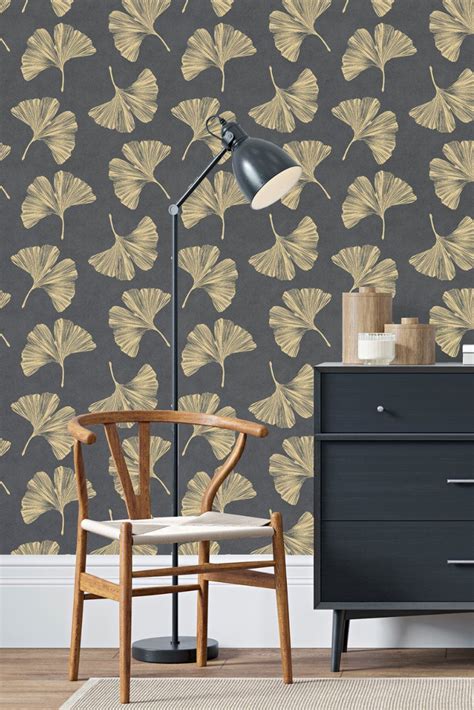 Ginkgo Leaf By Arthouse Mocha Wallpaper Wallpaper Direct Leaf