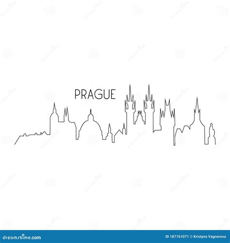 Icona Grafica Illustrazione Vettoriale Skyline Prague Illustrazione