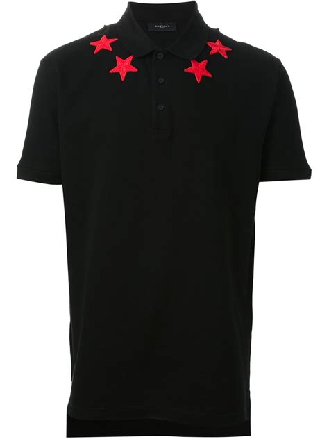 Lyst Givenchy Embroidered Stars Polo Shirt In Black For Men