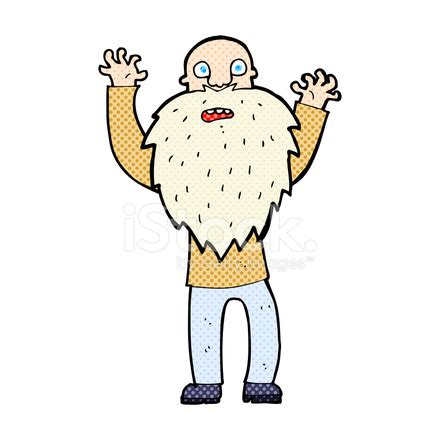 Comic Cartoon Frightened Old Man With Beard Stock Vector - FreeImages.com