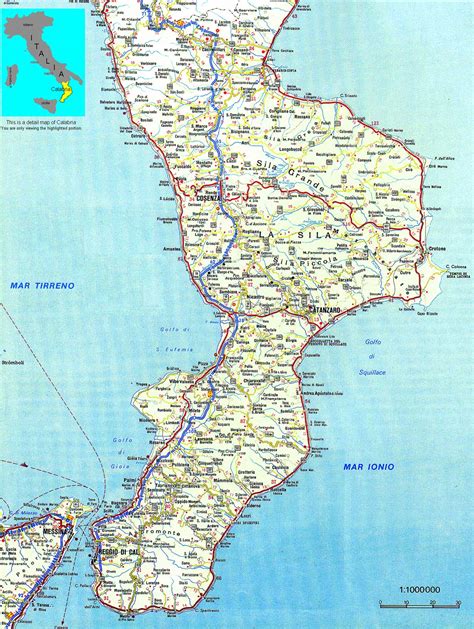 Political Map Of Calabria Mapsofnet
