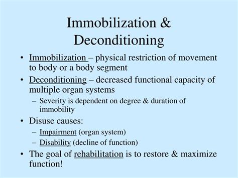 Ppt Effects Of Immobilization And Deconditioning Powerpoint