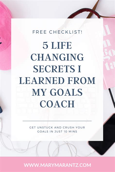 Free Checklist 5 Life Changing Secrets I Learned From My Goals Coach