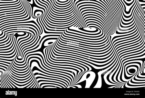 Optical Illusion Lines Background Abstract 3d Black And White