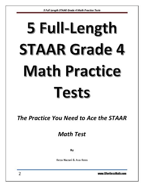 5 Full Length Staar Grade 4 Math Practice Tests The Practice You Need