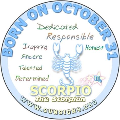 I almost was born on october 27, 1991 as a scorpio at 12am 20 minutes later i was born on october 26, 1991 at 11:40pm that's the day i was born from my mother's womb after she was in labor and all that i came out fast but i almost what is the one thing that is most accurate about your zodiac sign? October 31 Birthday Horoscope Personality | Sun Signs ...