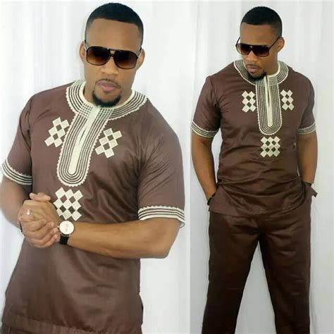 Dashiki Men African Mens Suits Tops Shirts Pant 2 Pieces Set 3xl 4xl In