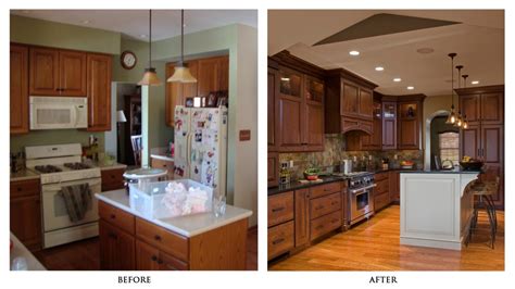 Fresh kitchen remodel with blue cabinets and wide plank hardwood floors. Small Kitchen Remodel Before and After for Stunning and ...