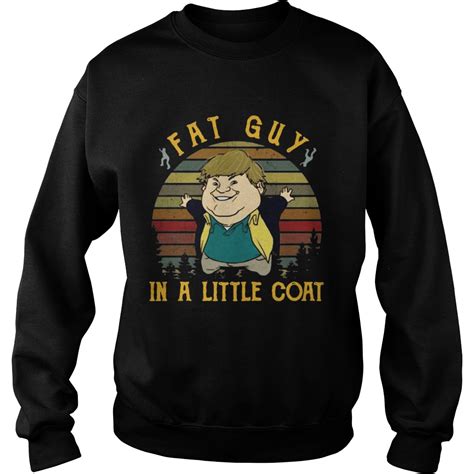 Fat man in a little coat. Vintage fat guy in a little coat tommy boy sunset shirt ...
