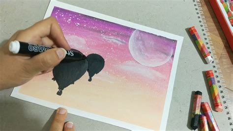 Çok Kolay Pastel Boyadan Gökyüzü çizimi Nasıl Yapılır Drawing With