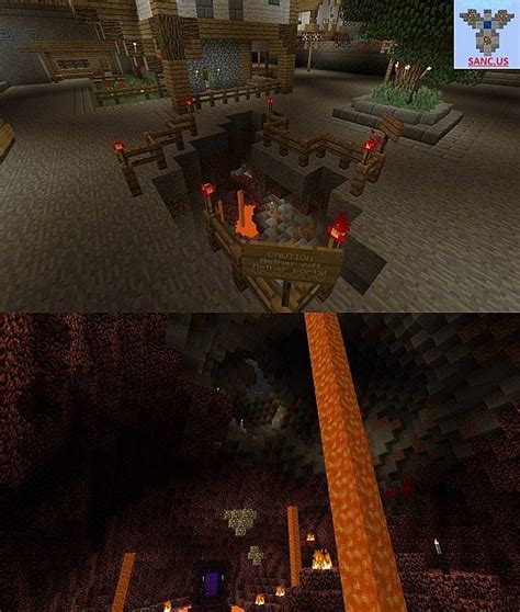 Secret underground base under a well! Underground Cave Town Minecraft Map