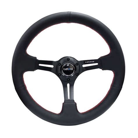 Nrg Innovations Rst 018r Rs Deep Dish Leather Steering Wheel Red