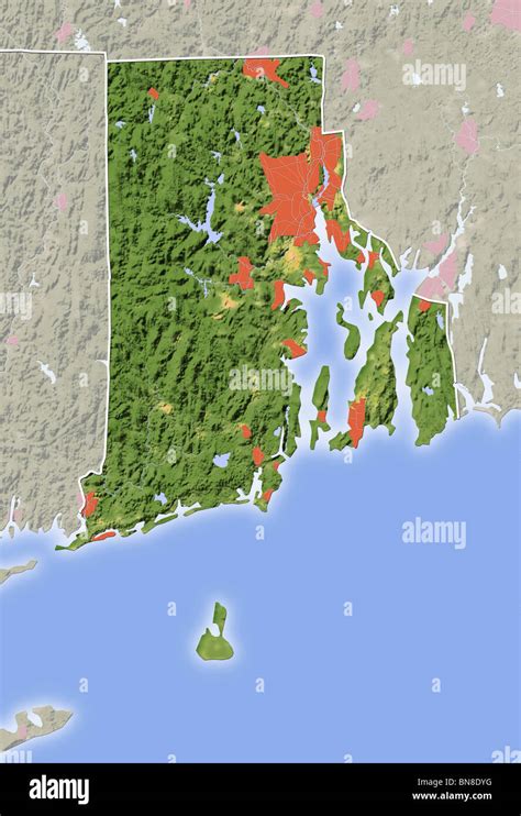 Rhode Island Shaded Relief Map Stock Photo 30304724 Alamy