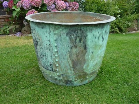 Large Antique Victorian Copper Garden Plant Pot