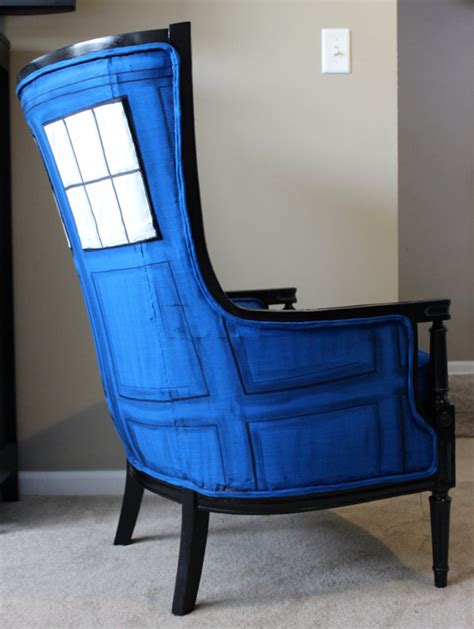 Dr Who Tardis Chair A Whimsical Bergère Regency Chair Reupholstered