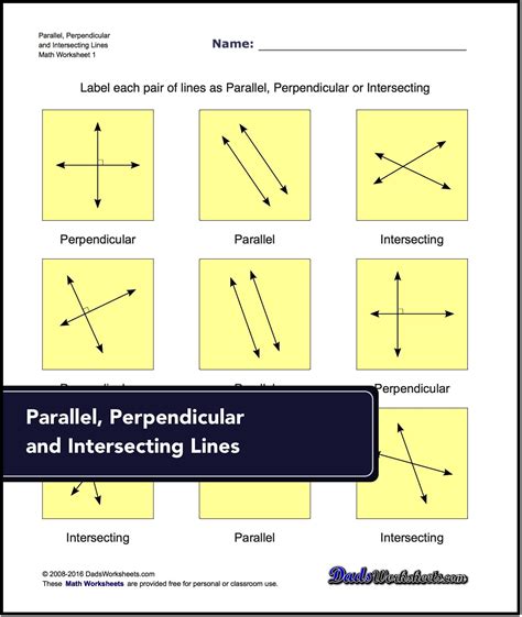 Parallel And Perpendicular Lines Activity Geometry